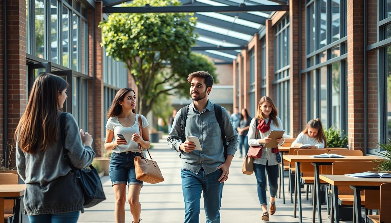 Modern university campus for students